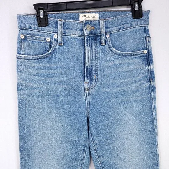 Madewell The Perfect Vintage Jean Straight Leg Crop Womens 25 Raw Hem Denim Boho - Picture 3 of 14